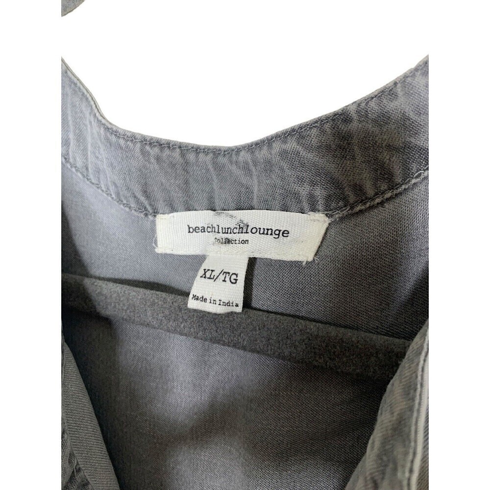 Beach Lunch Lounge Dress Womens Grey Chambray Sleeveless V-Neck Pullover Sz XL - Picture 4 of 5